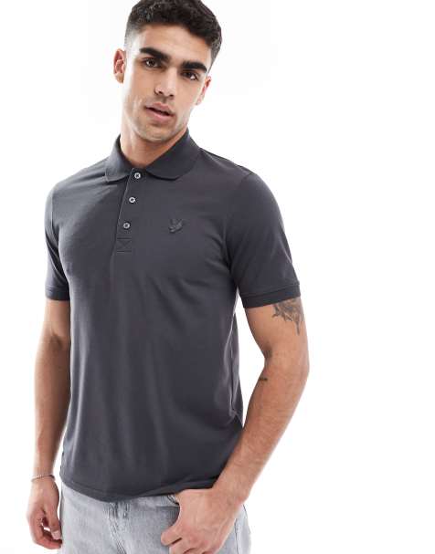 Lyle & Scott superfine polo shirt in gunmetal grey - view 1