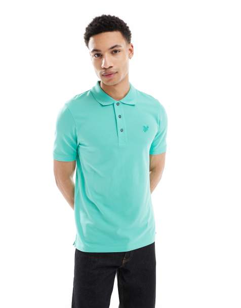 Lyle & Scott superfine polo shirt in turquoise - view 1