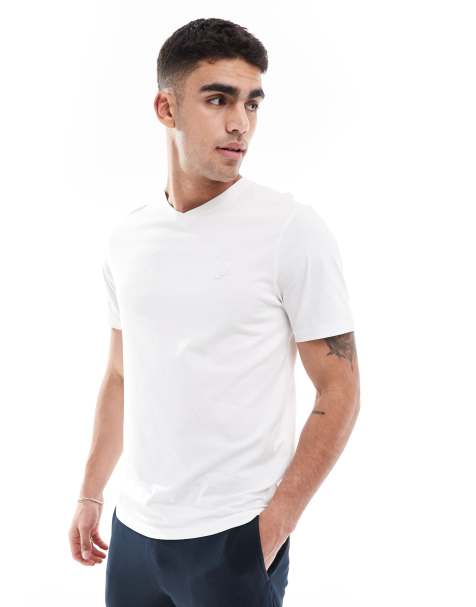 Lyle & Scott superfine v neck t-shirt in white