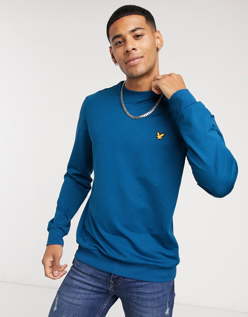 Lyle & Scott – Superwick – Mellanlager-sweatshirt med rund halsringning-Blå