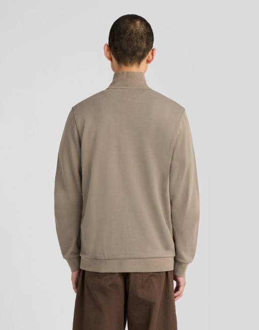 Lyle & Scott sweat mi-saison en molleton bouclé à quart de zip en x569 khaki ash, 4 de 6