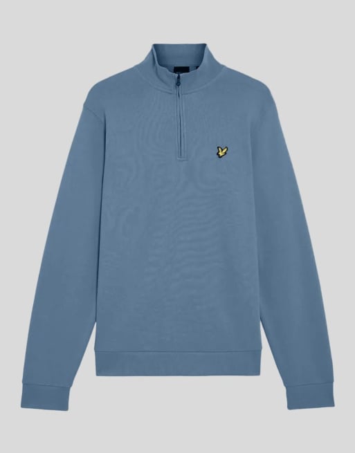 Lyle & Scott sweat-shirt de couche intermédiaire à demi-zip bleu océan, 5 de 6