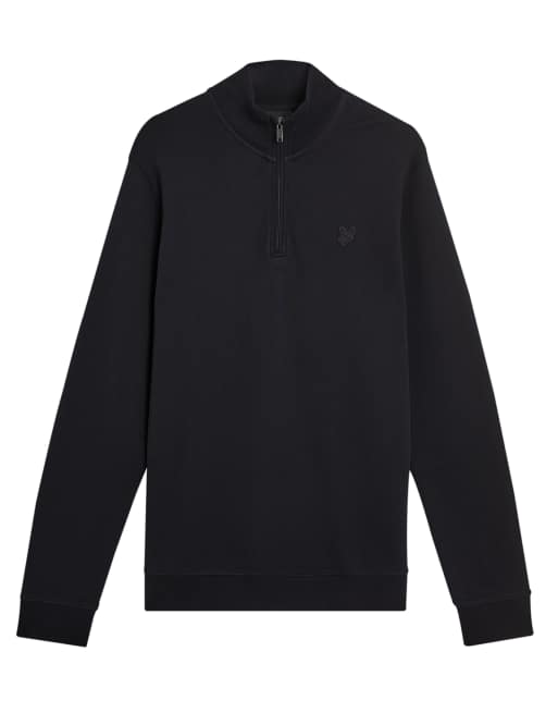Lyle & Scott - Sweat-shirt intermédiaire ultra fin à col zippé - Noir de jais z865, 5 de 7