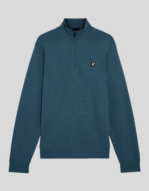 Lyle & Scott sweat-shirt mid layers zippé 1/4 vert sarcelle profond, 5 de 6
