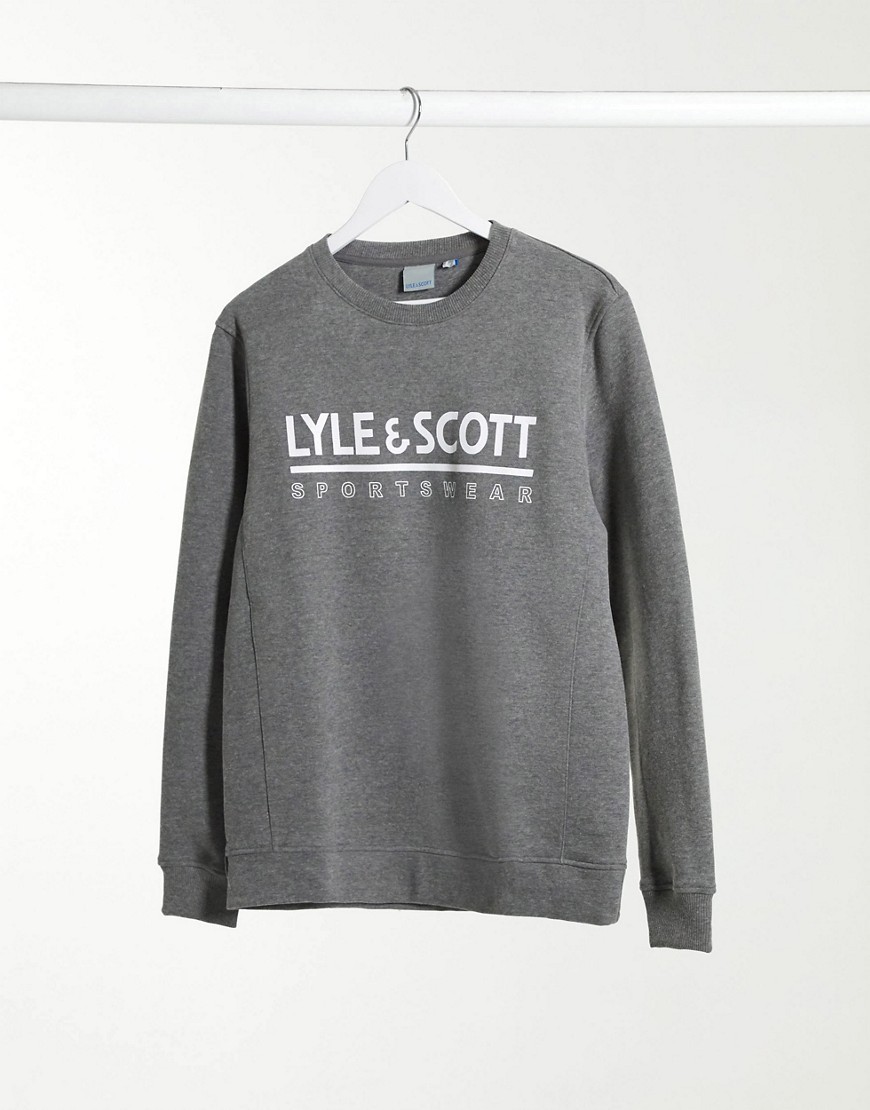 Lyle & Scott - Sweater met logo en ronde hals-Grijs