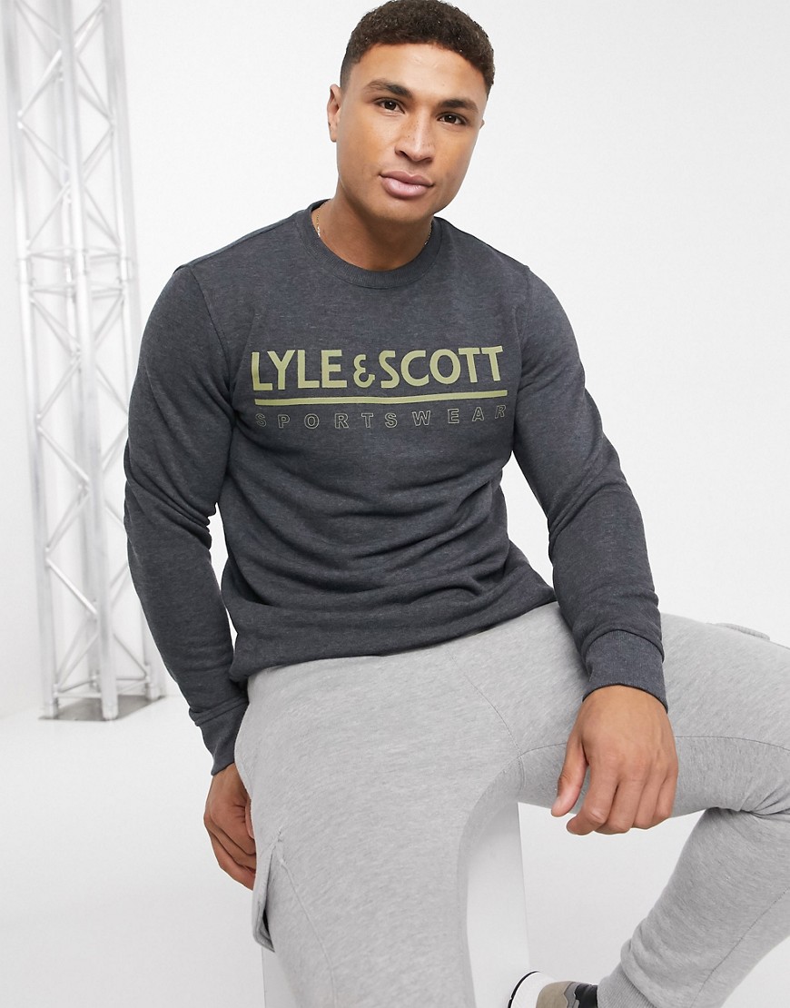 Lyle & Scott - Sweater met logo en ronde hals-Zwart