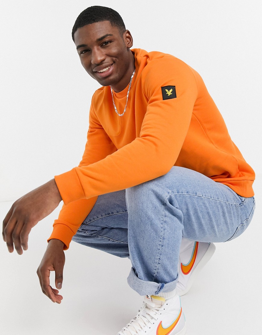 Lyle & Scott - Sweater met ripstop logoappliqué-Oranje