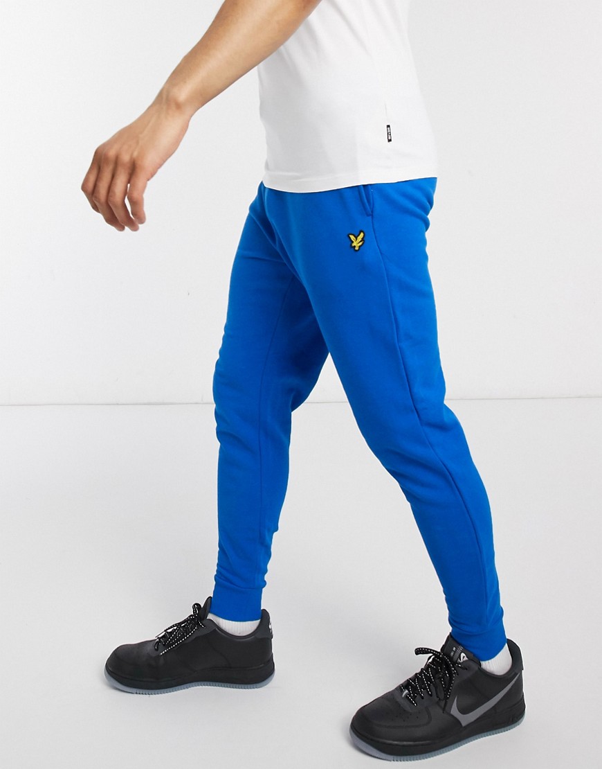 Lyle & Scott – Sweatpants med extra smal passform-Blå