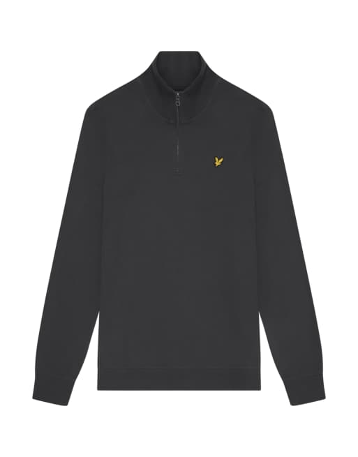 Lyle & Scott – Sweatshirt aus Loopback-Stoff in Graphitgrau mit kurzem Reißverschluss , 5 von 7
