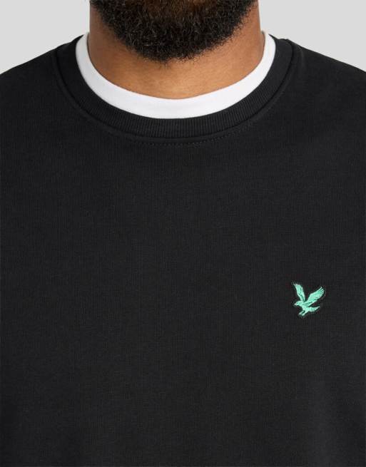 Lyle & Scott sweatshirt de golf couche intermédiaire à col rond noir, 3 de 5