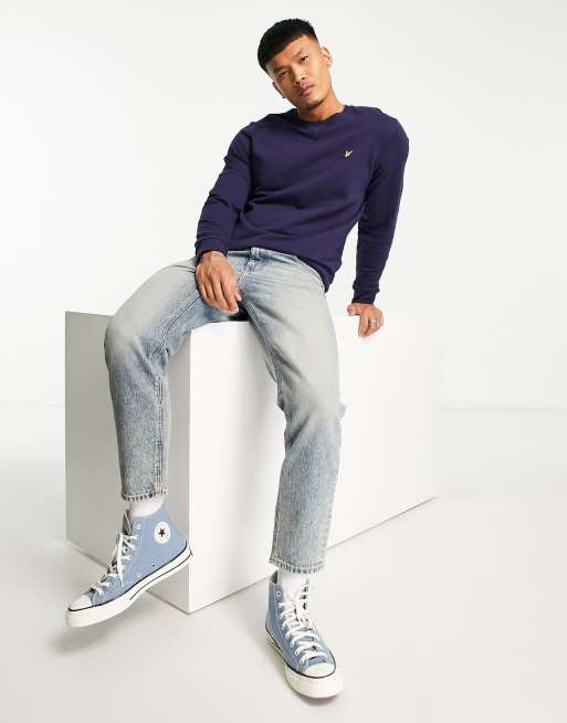 Lyle & Scott – Sweatshirt in Marineblau mit Markenlogo und Rundhalsausschnitt, 3 von 4
