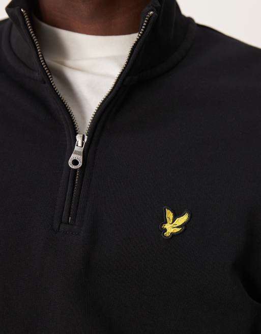 Lyle & Scott – Sweatshirt in Schwarz mit kurzem Reißverschluss  , 3 von 4