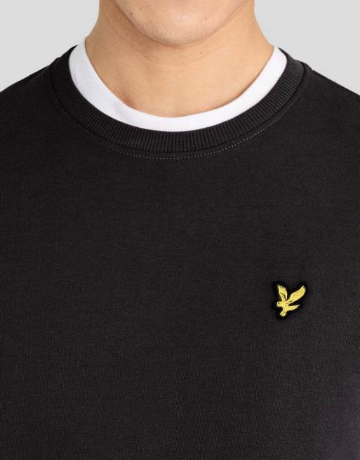 Lyle & Scott sweatshirt met ronde hals als tussenlaag in zadelbruin, 4 van 6