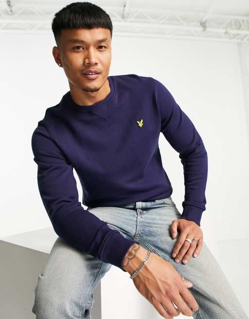 Lyle & Scott - Sweatshirt met ronde hals en icoonlogo in marineblauw