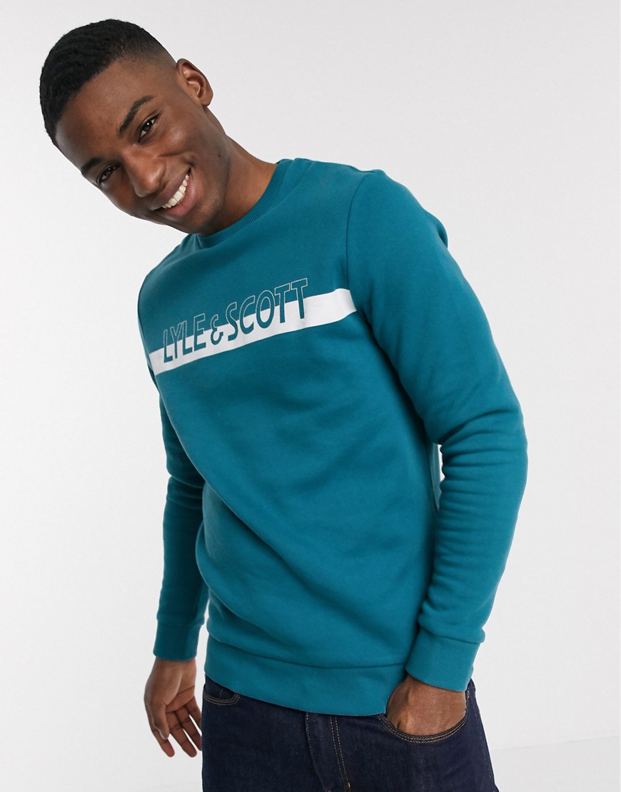 Lyle & Scott - Sweatshirt met ronde hals en logo-Blauw