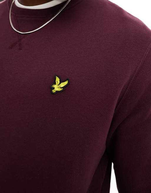 Lyle & Scott – Sweatshirt mit Rundhalsausschnitt in Burgunderrot , 3 von 4