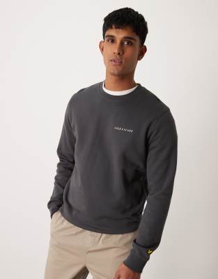 Lyle & Scott Lyle & Scott sweatshirt with embriodered script logo in dark grey