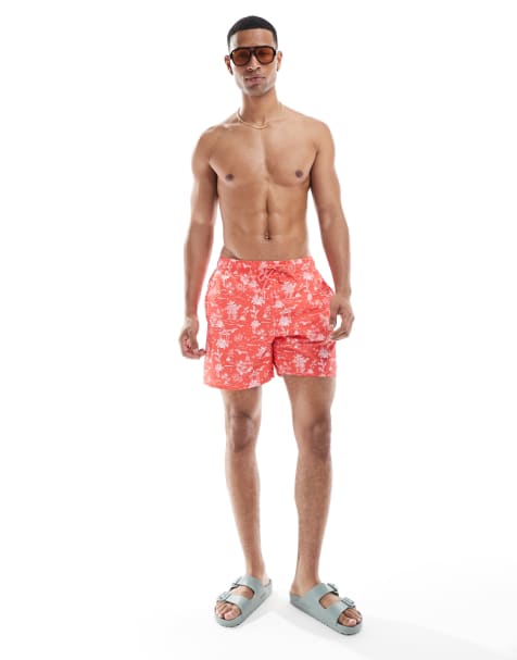 Lyle & Scott Swimwear botanical garden print swimshort in x791 flare red - view 1