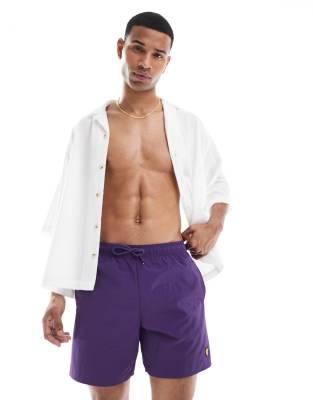 Lyle & Scott Swimwear plain swimshort in x589 acai - view 1