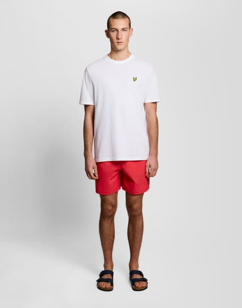 Lyle & Scott Swimwear plain swimshort in y132 cherry red - view 1