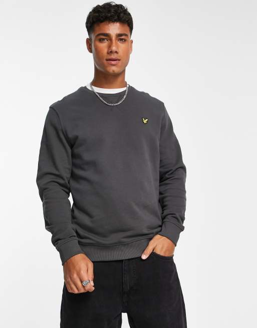 Lyle & Scott – Szara bluza z okrągłym dekoltem w stylu vintage