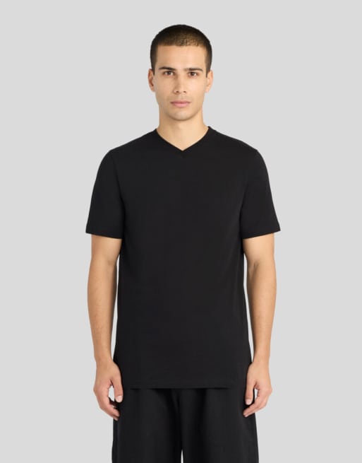 Lyle & Scott T-shirt à manches courtes en col V ultra-fin z865 noir jet, 2 de 7