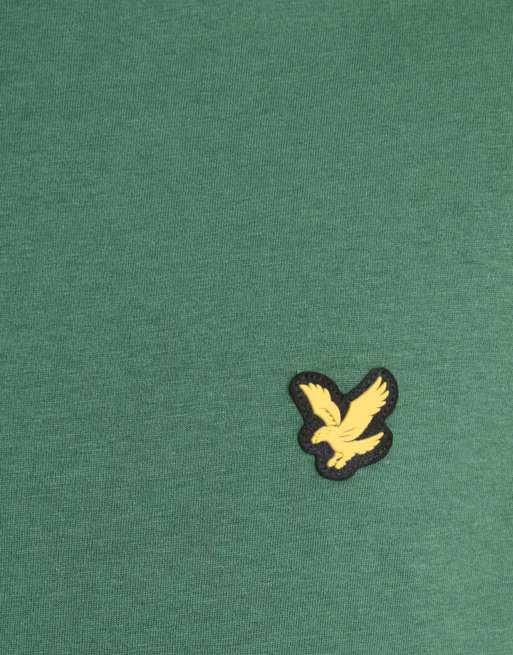 Lyle & Scott T-shirt a maniche corte da padel con bande nastrate verde canopy, 6 di 6