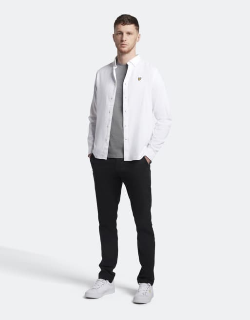 Lyle & Scott T-shirt a maniche corte tinta unita in t28 grigio medio mélange, 2 di 7