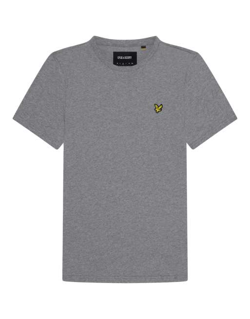 Lyle & Scott T-shirt a maniche corte tinta unita in t28 grigio medio mélange, 5 di 7