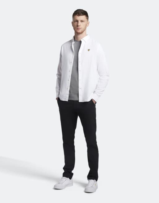 Lyle & Scott T-shirt a maniche corte tinta unita in t28 grigio medio mélange, 7 di 7