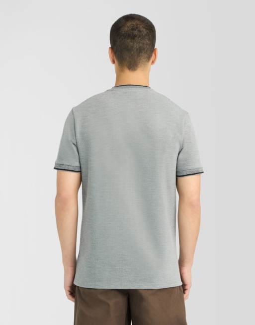 Lyle & Scott - T-shirt a maniche lunghe in interlock nero mélange statico, 4 di 6