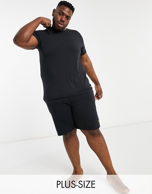 Lyle & Scott t-shirt and shorts lounge set in black