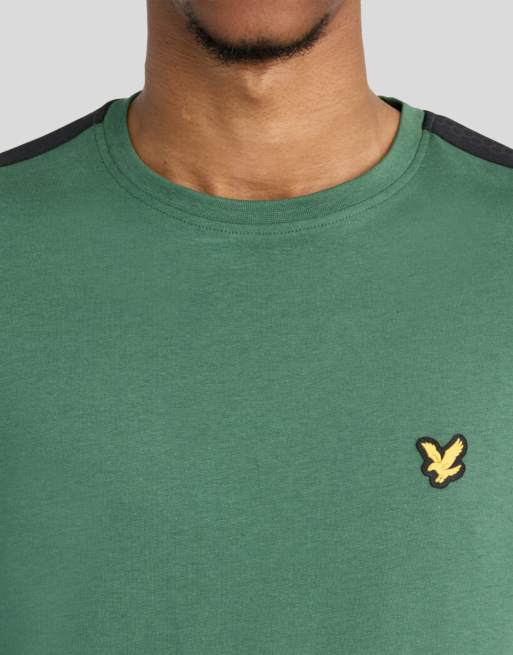 Lyle & Scott - T-shirt de padel à manches courtes et bandes - Vert canopée z305, 3 de 6
