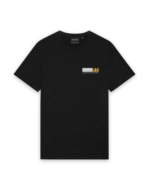 Lyle & Scott t-shirt graphique Broadcaster à manches courtes en noir jais, 5 de 6