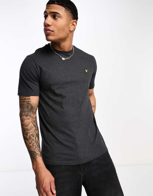 Lyle & Scott – T-Shirt in meliertem Anthrazit mit Markenlogo