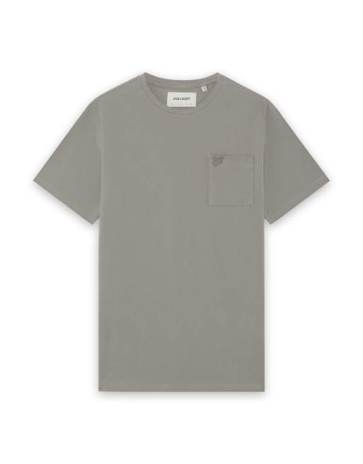 Lyle & Scott - T-shirt in tessuto interlock piqué color talpa argilla, 5 di 6