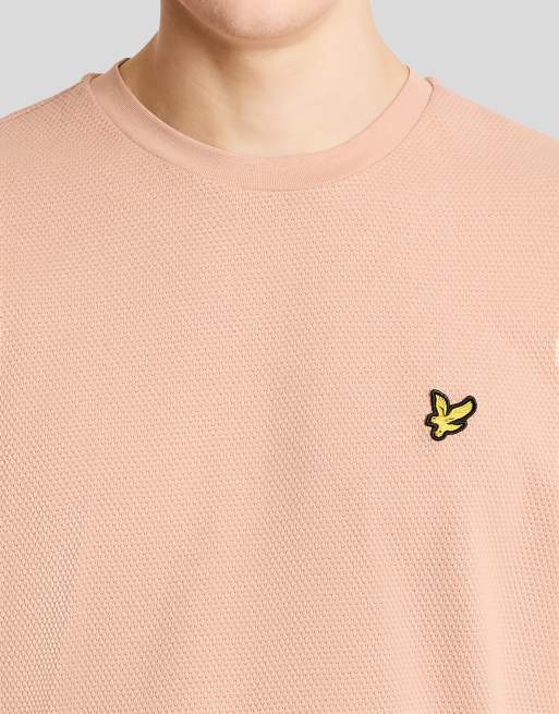 Lyle & Scott t-shirt jacquard popcorn à manches courtes en y121 barley, 3 de 5