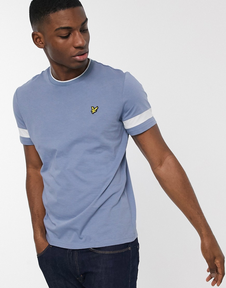 Lyle & Scott – T-shirt med kantrand-Blå