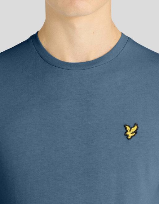 Lyle & Scott T-shirt met korte mouwen, effen, in x861 ocean sky, 3 van 6
