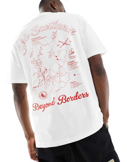 Lyle & Scott - T-shirt met ski map-print op de achterkant en icoonlogo in wit