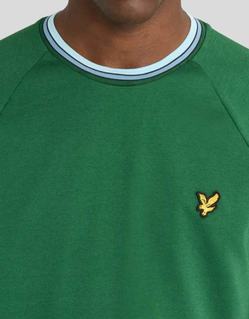 Lyle & Scott T-Shirt mit Kontraststreifen in Kleeblattgrün, 3 von 6