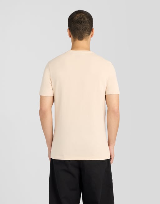 Lyle & Scott t-shirt uni à manches courtes beige noyer, 5 de 7