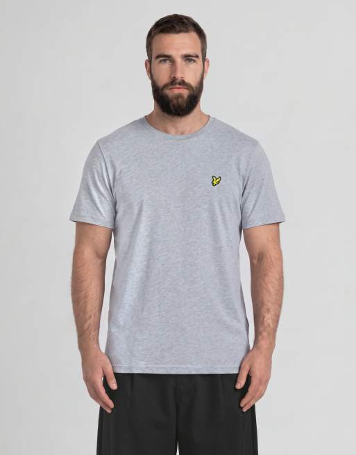 Lyle & Scott T-shirts à manches courtes t-shirt uni en gris chiné clair d24, 3 de 7