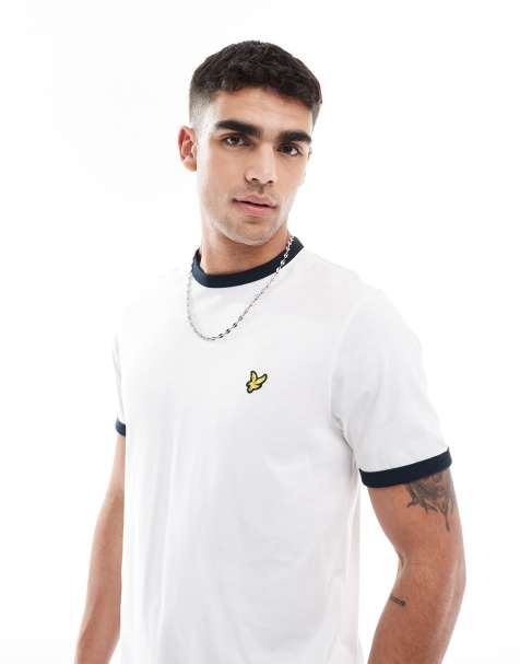Lyle & Scott t-shirts ringer t-shirt in white/dark navy   