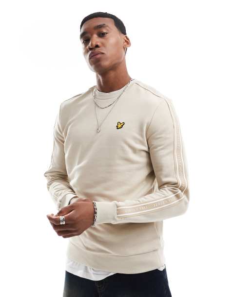 Lyle & Scott tape crew neck in brown - view 1