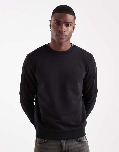 Lyle & Scott  tape crew neck in  jet black   