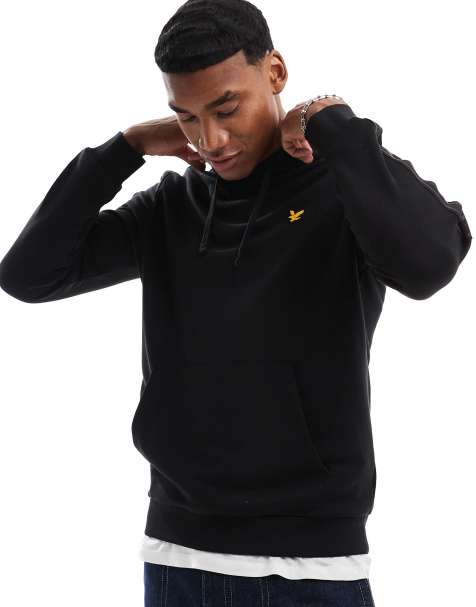 Lyle & Scott tape hoodie in black - view 1