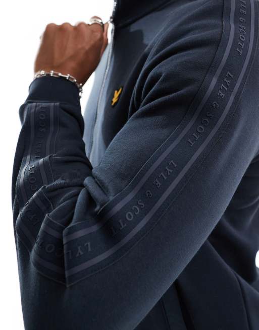 Lyle Scott tape track top in dark blue ASOS