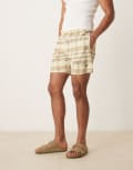 [Lyle & Scott] Lyle & Scott Tartan Resort Swimshort in beige-Neutral S Beige