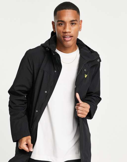 Lyle Scott technical parka in black ASOS